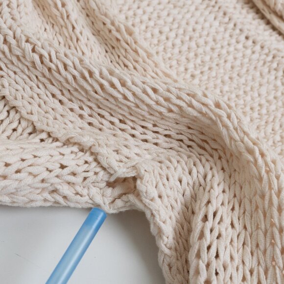 Free People Simply Sienna Cardigan Ivory Open Front Sweater Large - Picture 11 of 13